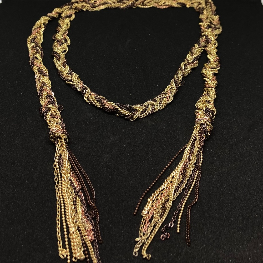 Stella & Dot breaded chain wrap necklace
